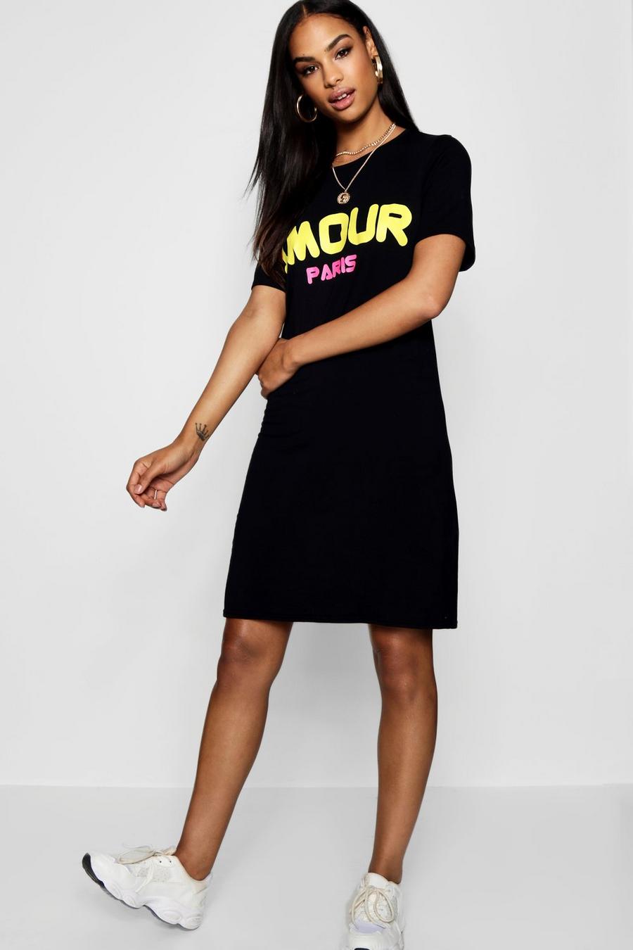 Tall übergroßes T-Shirt-Kleid mit Slogan image number 1