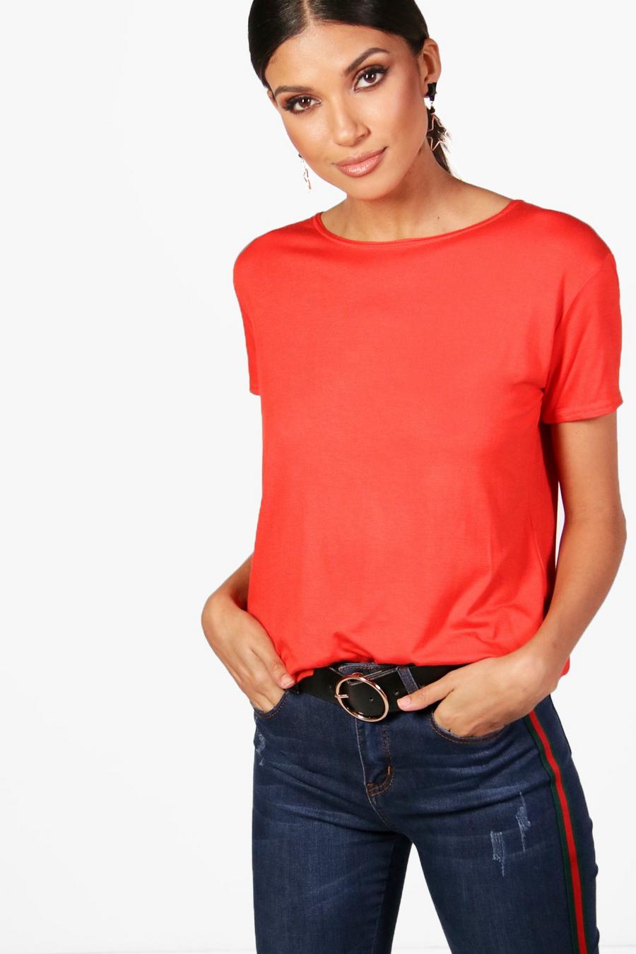 Sahara red Tall Basic Oversized T-Shirt image number 1