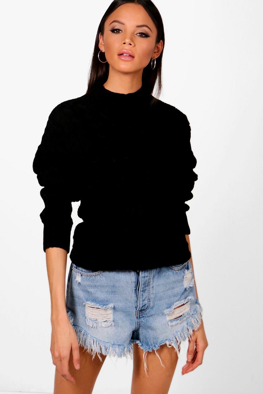 Black Tall Cable Knit Jumper image number 1
