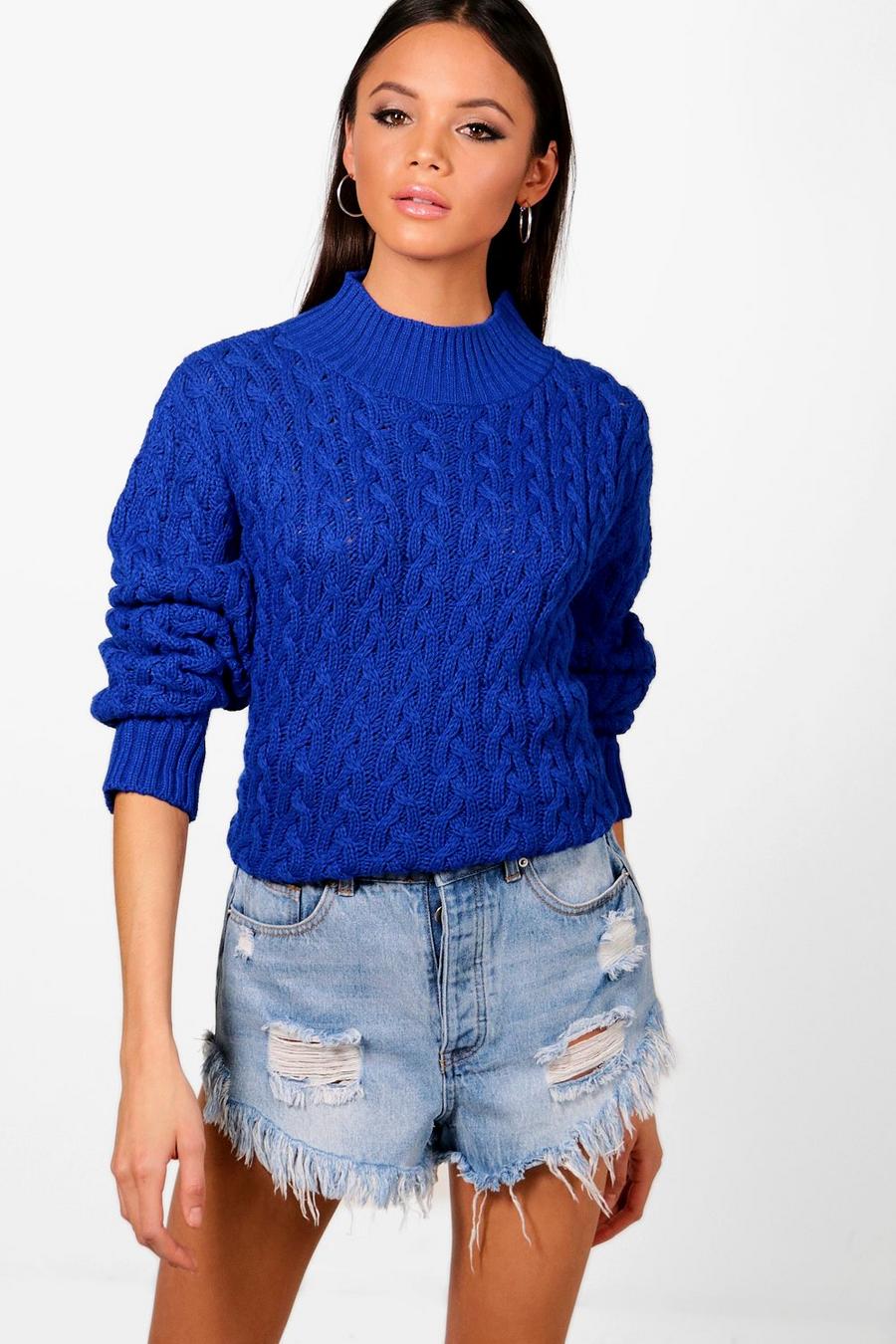 Cobalt Tall Cable Knit Jumper image number 1