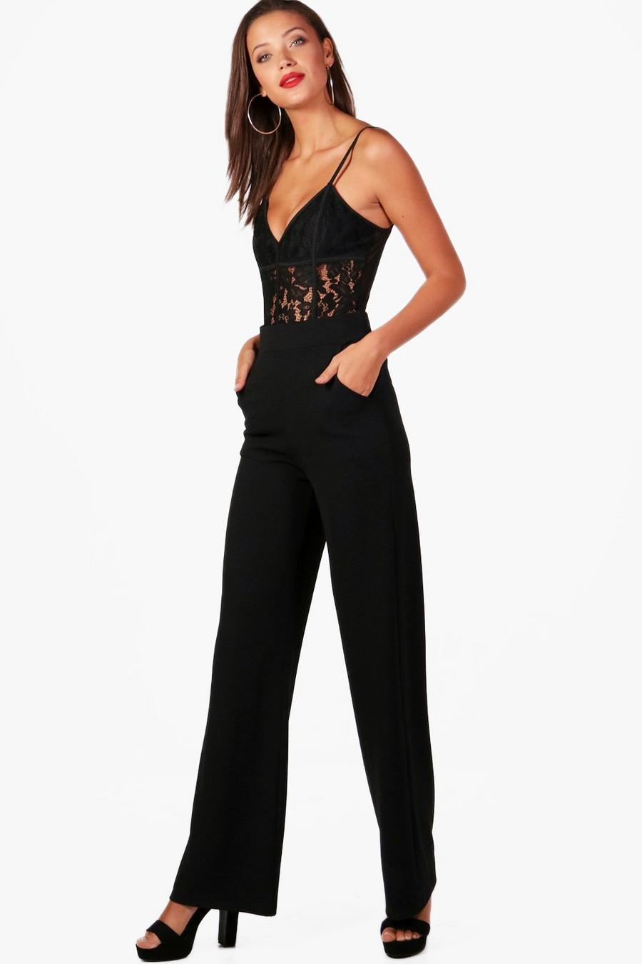 Black Tall High Waisted Wide Leg Pants image number 1