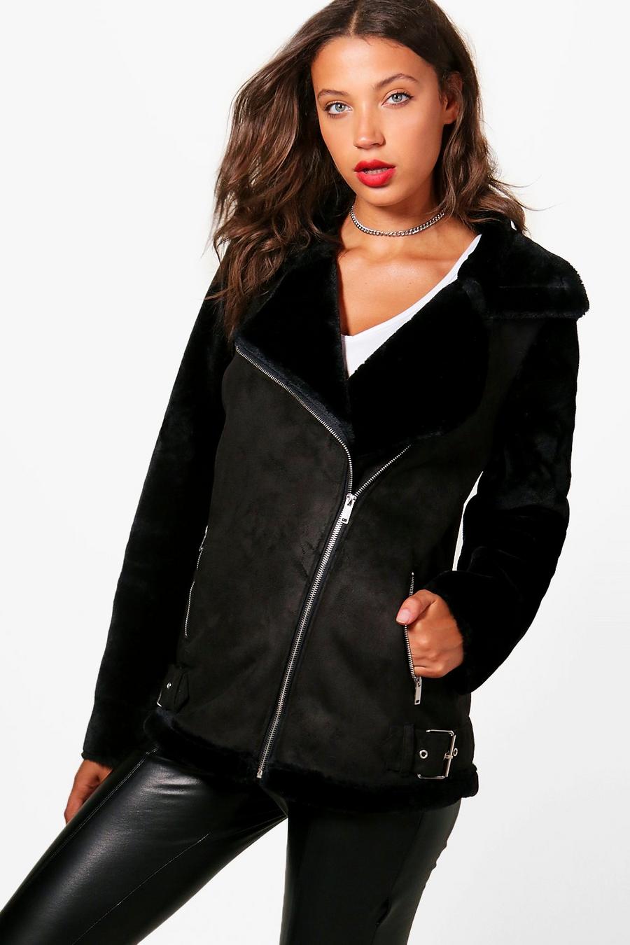 Tall Suedette Aviator Jacket image number 1