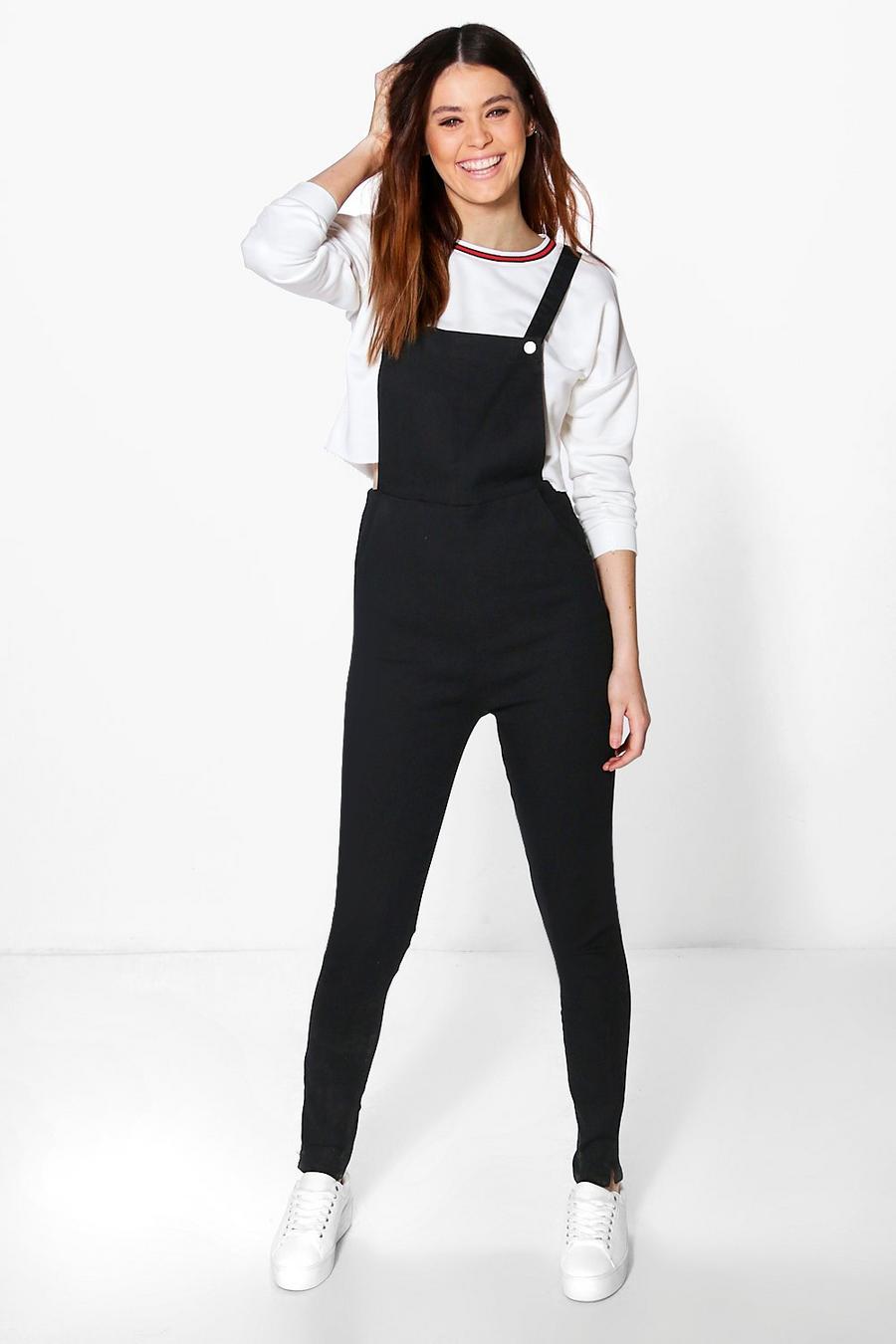 Black Tall Nydia Slim Stretch Overalls image number 1