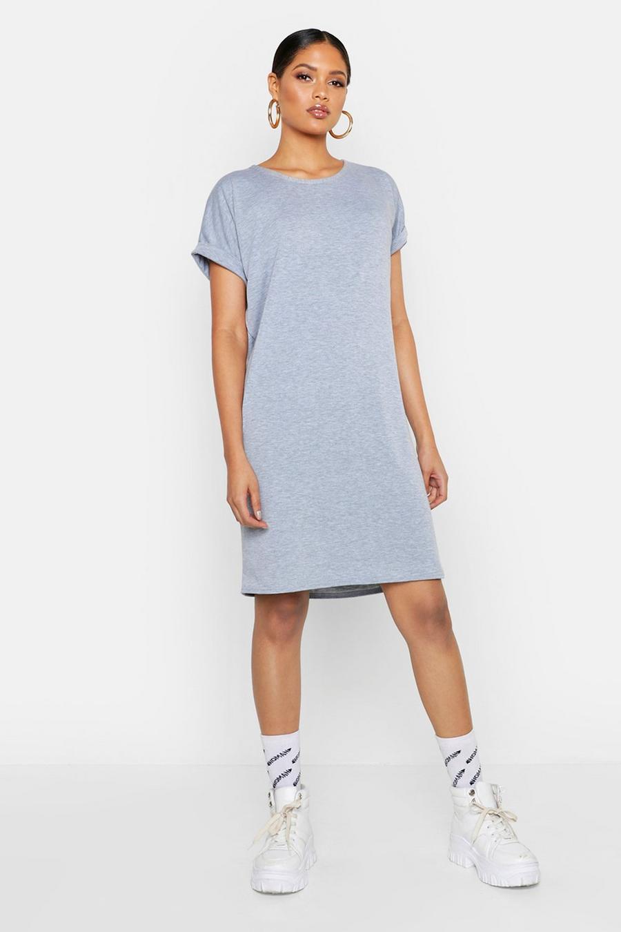 Tall – Oversized T-Shirt-Kleid, Grau meliert image number 1