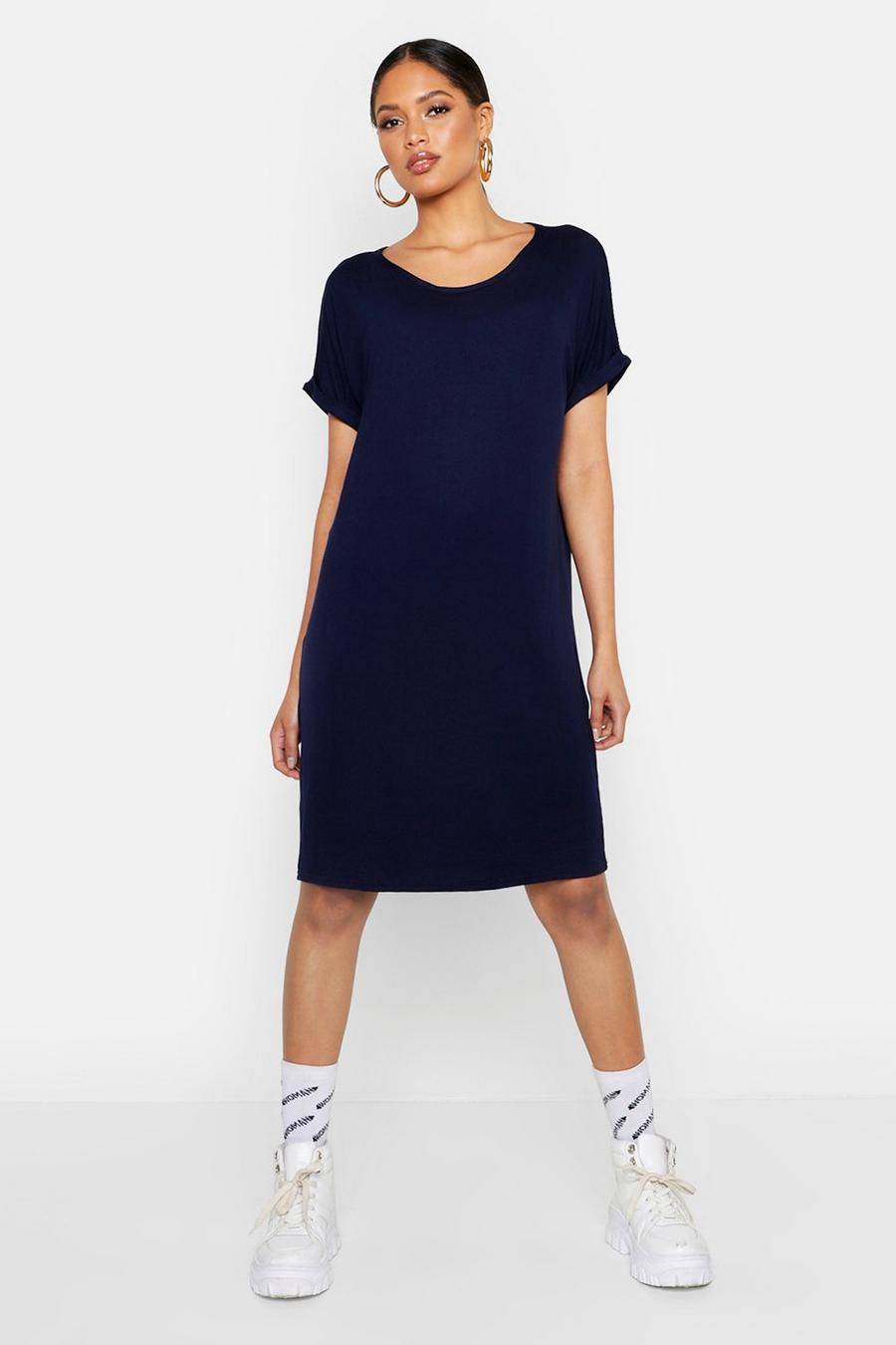 Navy Tall Oversized T-Shirt Dress image number 1