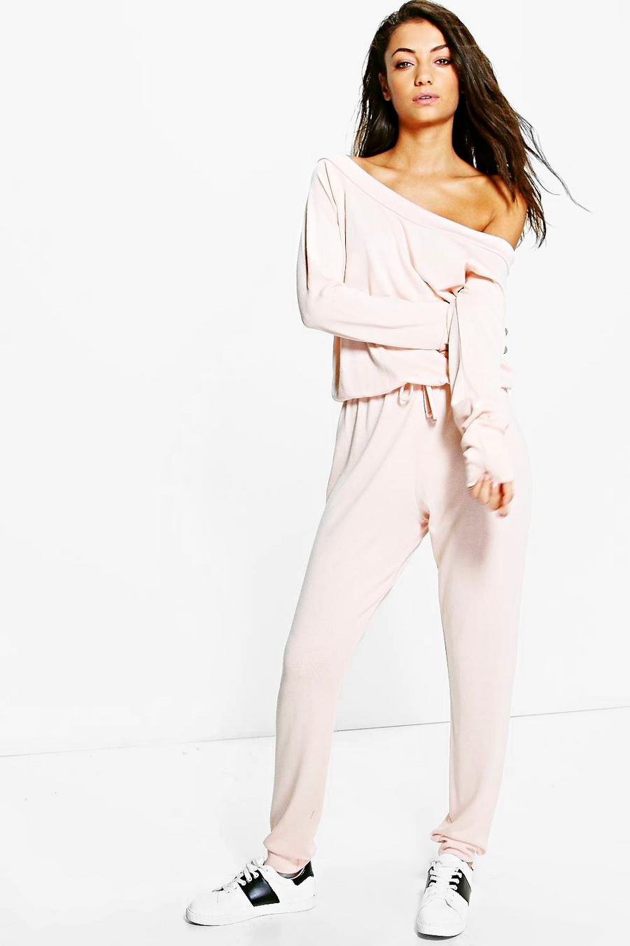 Blush Tall Boat Neck Lounge Jumpsuit image number 1