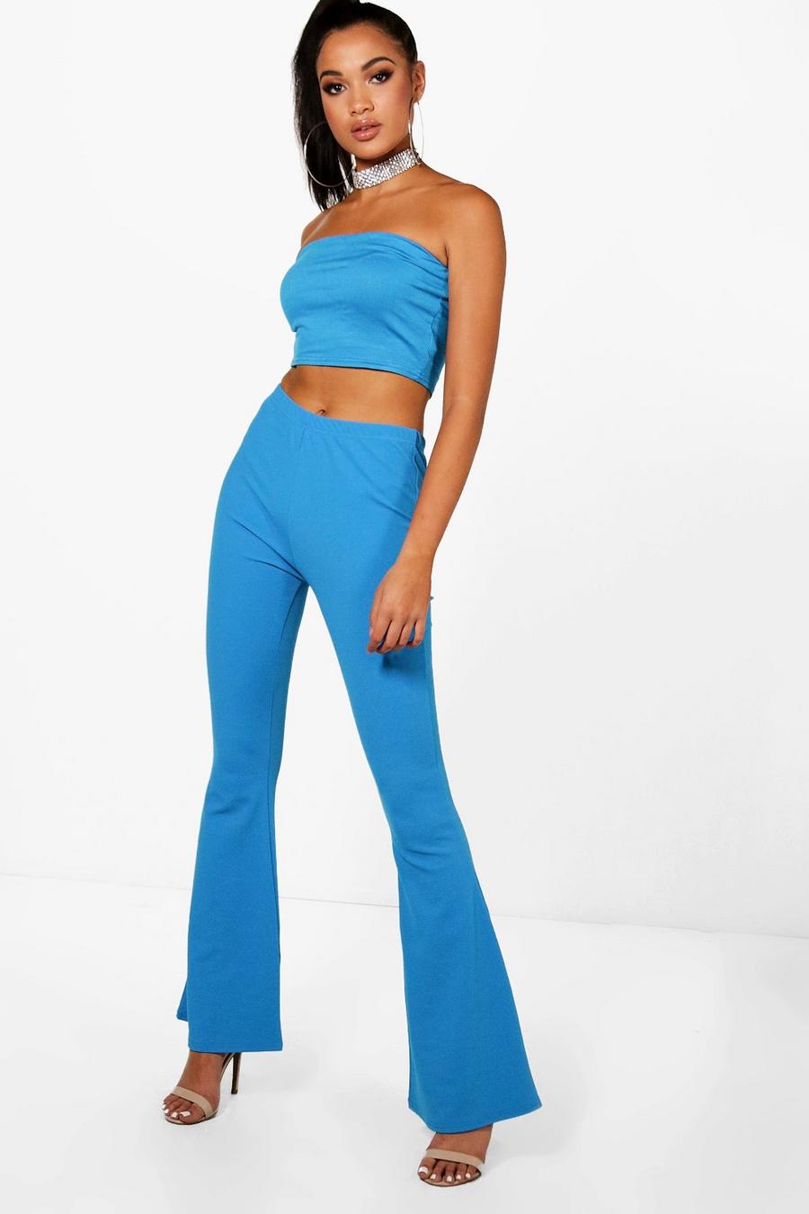 Tall - Pantalon flare basique skinny à imprimé fleuri, Horizon blue image number 1