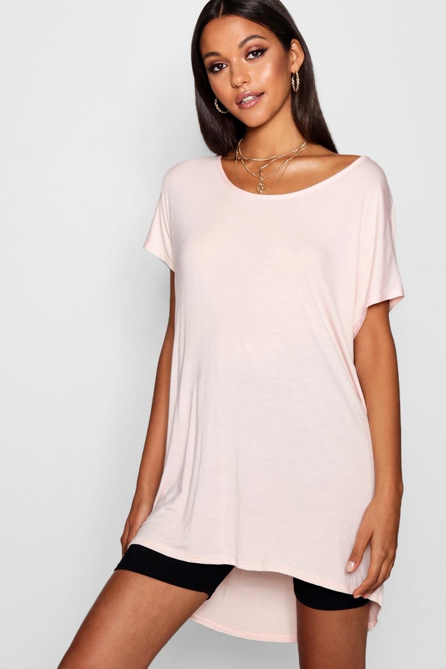 Blush Tall - Oversize t-shirt med låg urringning image number 1
