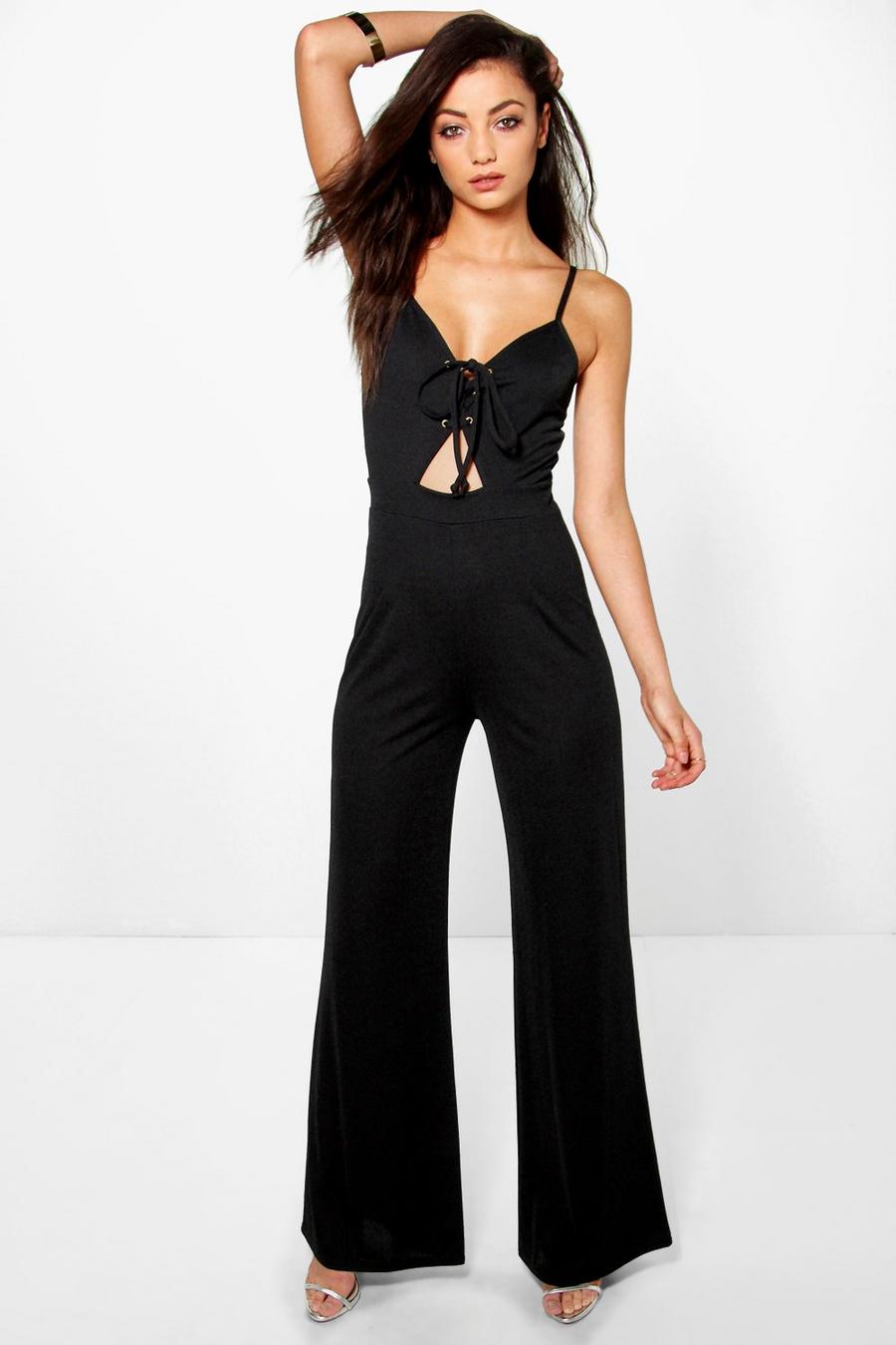 Tall Lana Lace Up Front Jumpsuit image number 1