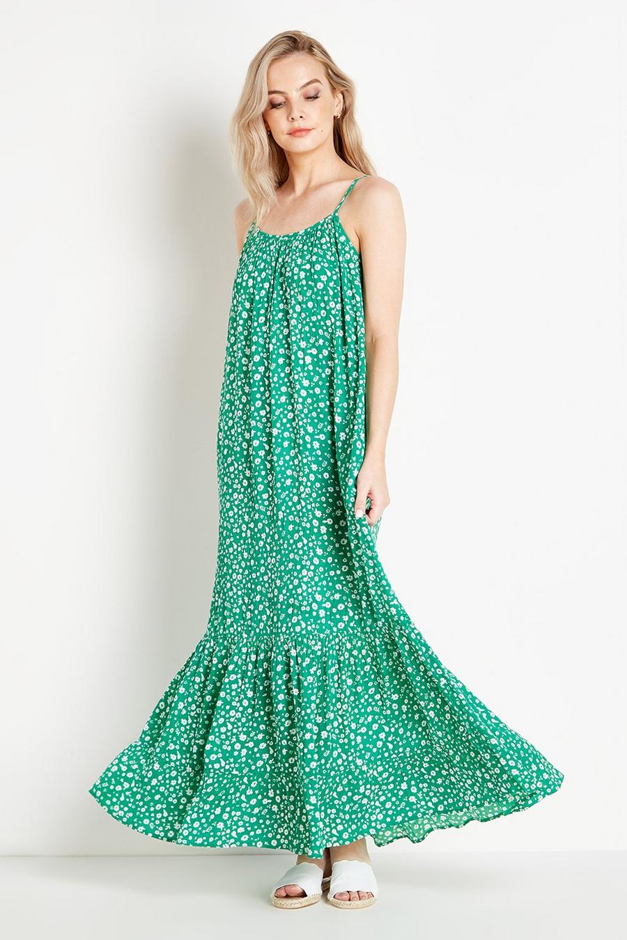 Petite Ditsy Floral Strappy Maxi Dress