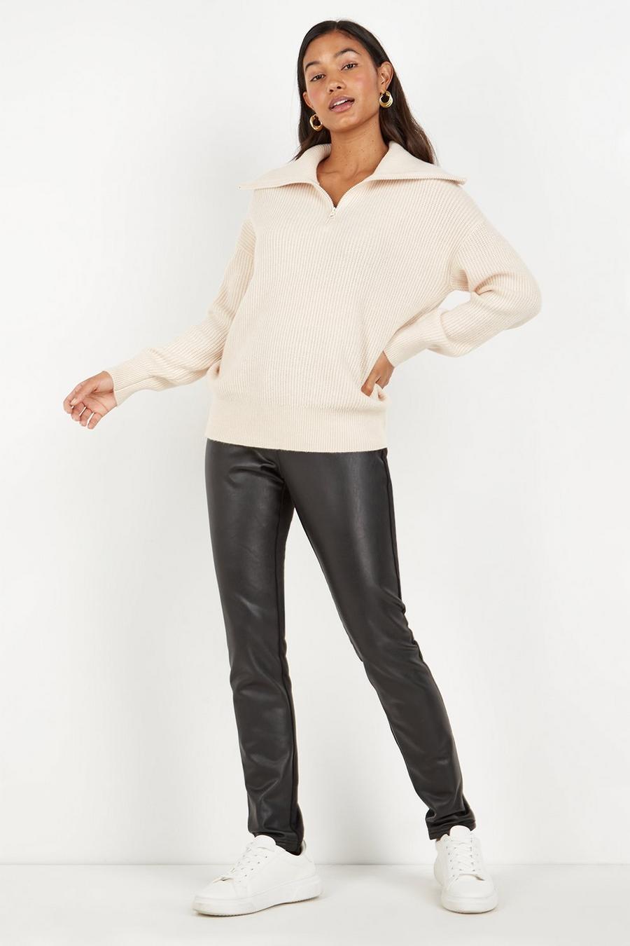 Tall Faux Leather Ponte Legging