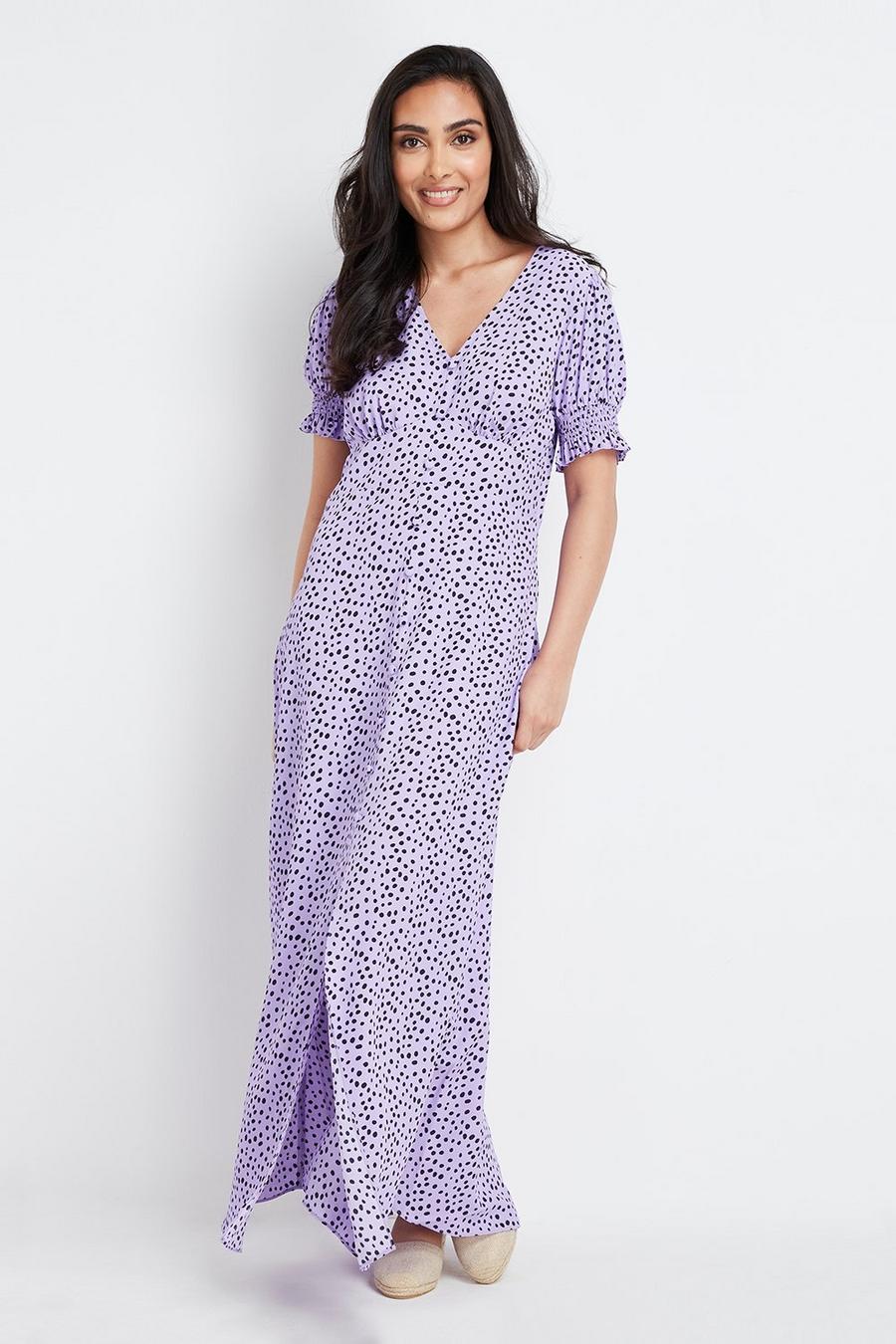Petite Lavender Spot Maxi Dress