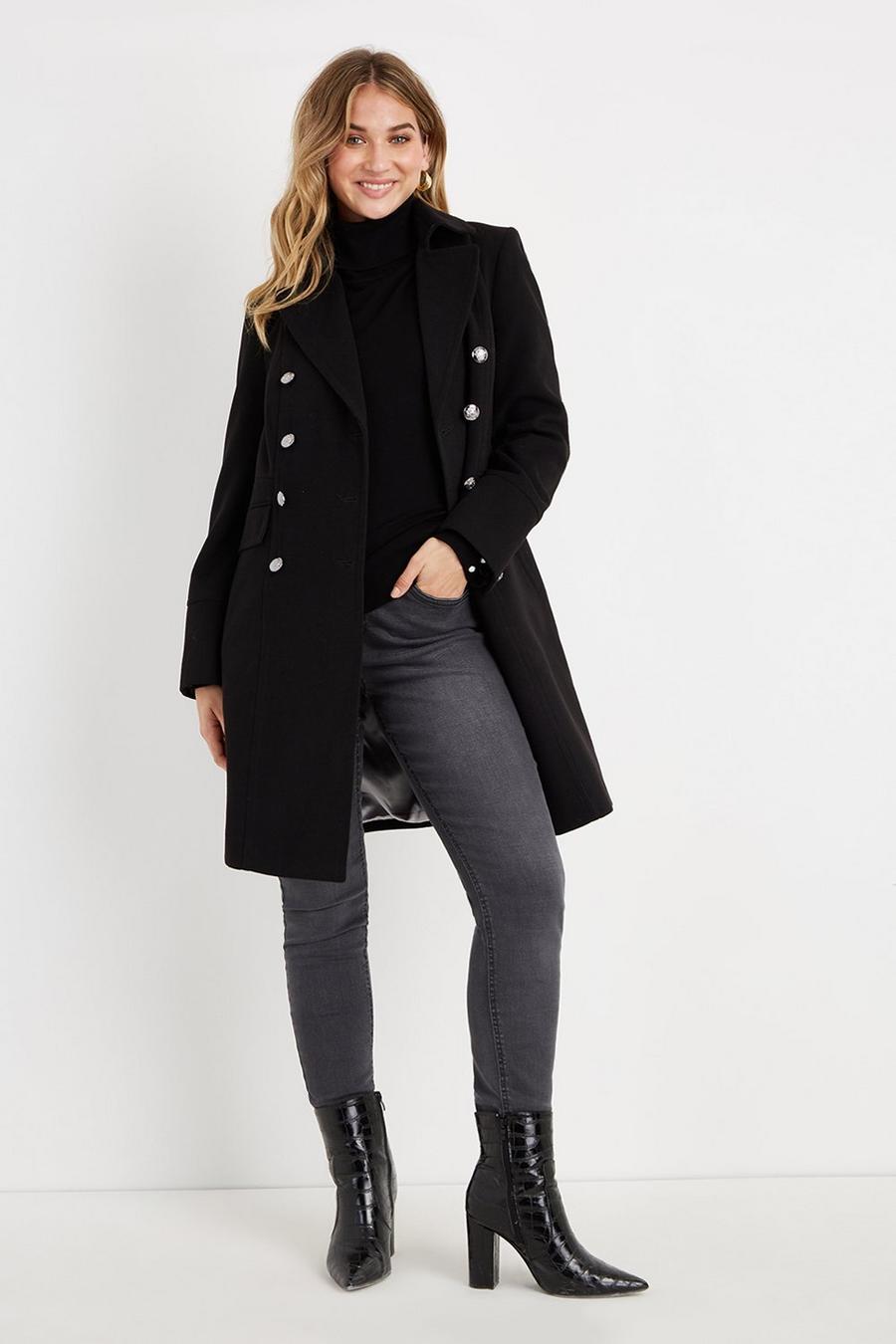 Tall Double Breasted Military Coat