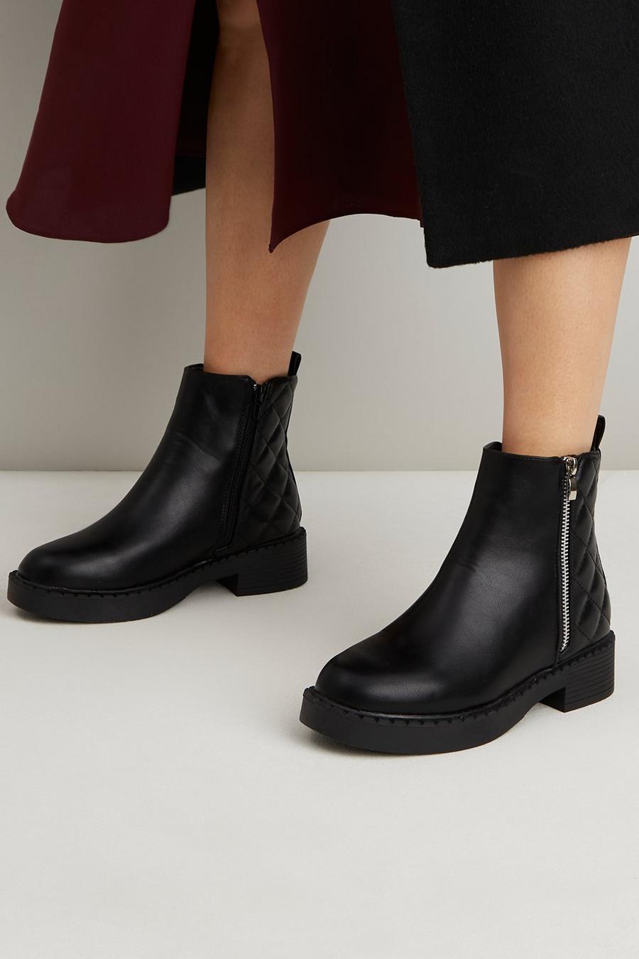 Maz Quilted Side Zip Ankle Boot