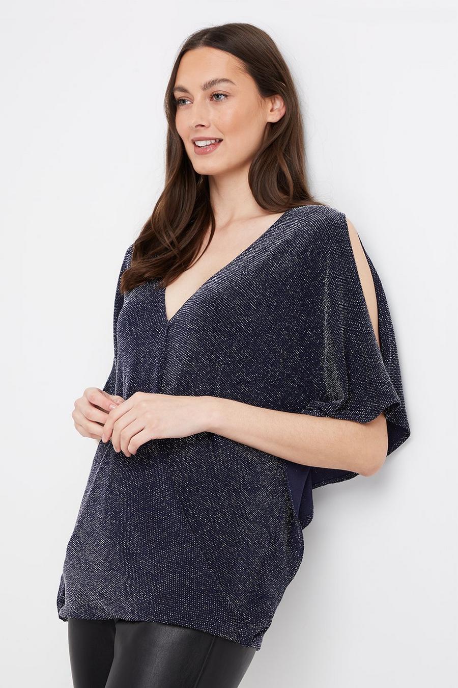 Tall Shimmer Wrap Top