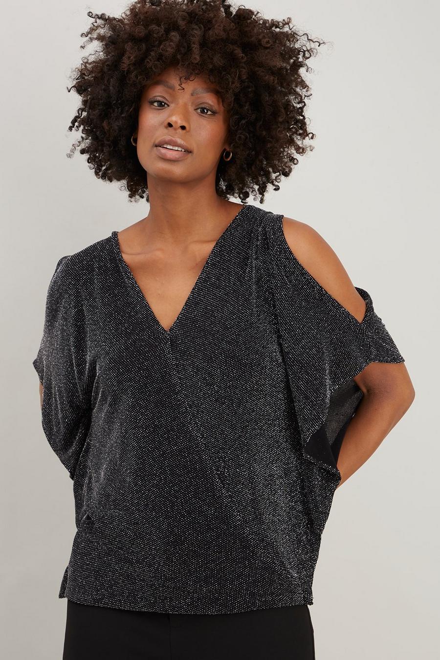 Tall Shimmer Wrap Top