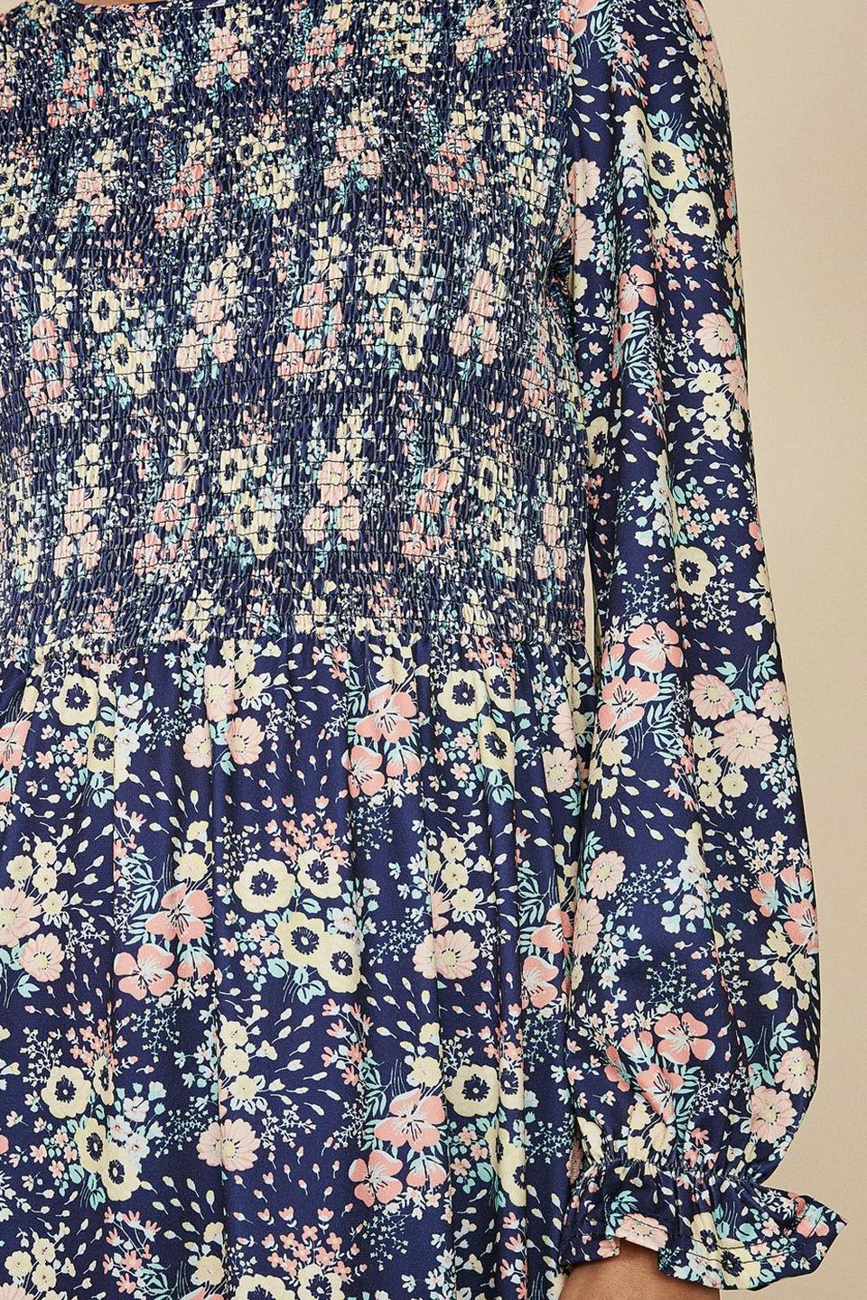 Dresses | Floral Shirred Bodice Midi Dress | Oasis