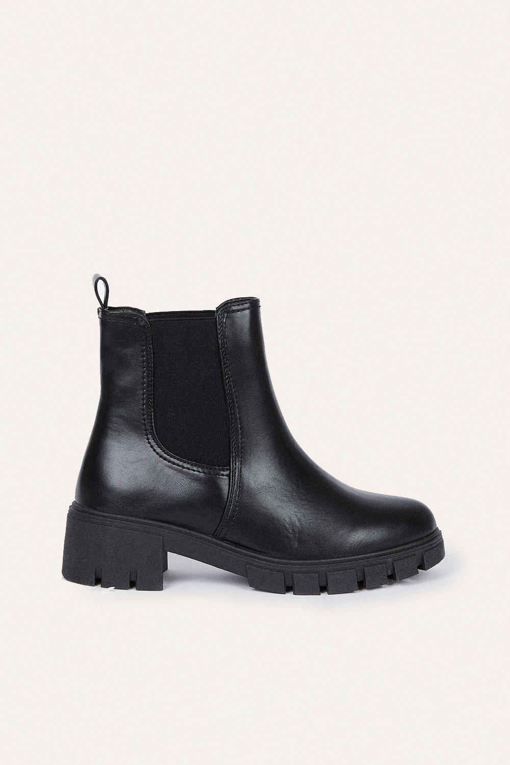 Oasis Faux Leather Chunky Chelsea Boot | Debenhams