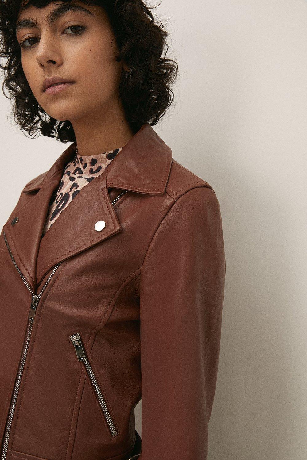 Oasis Premium Leather Jacket | Debenhams