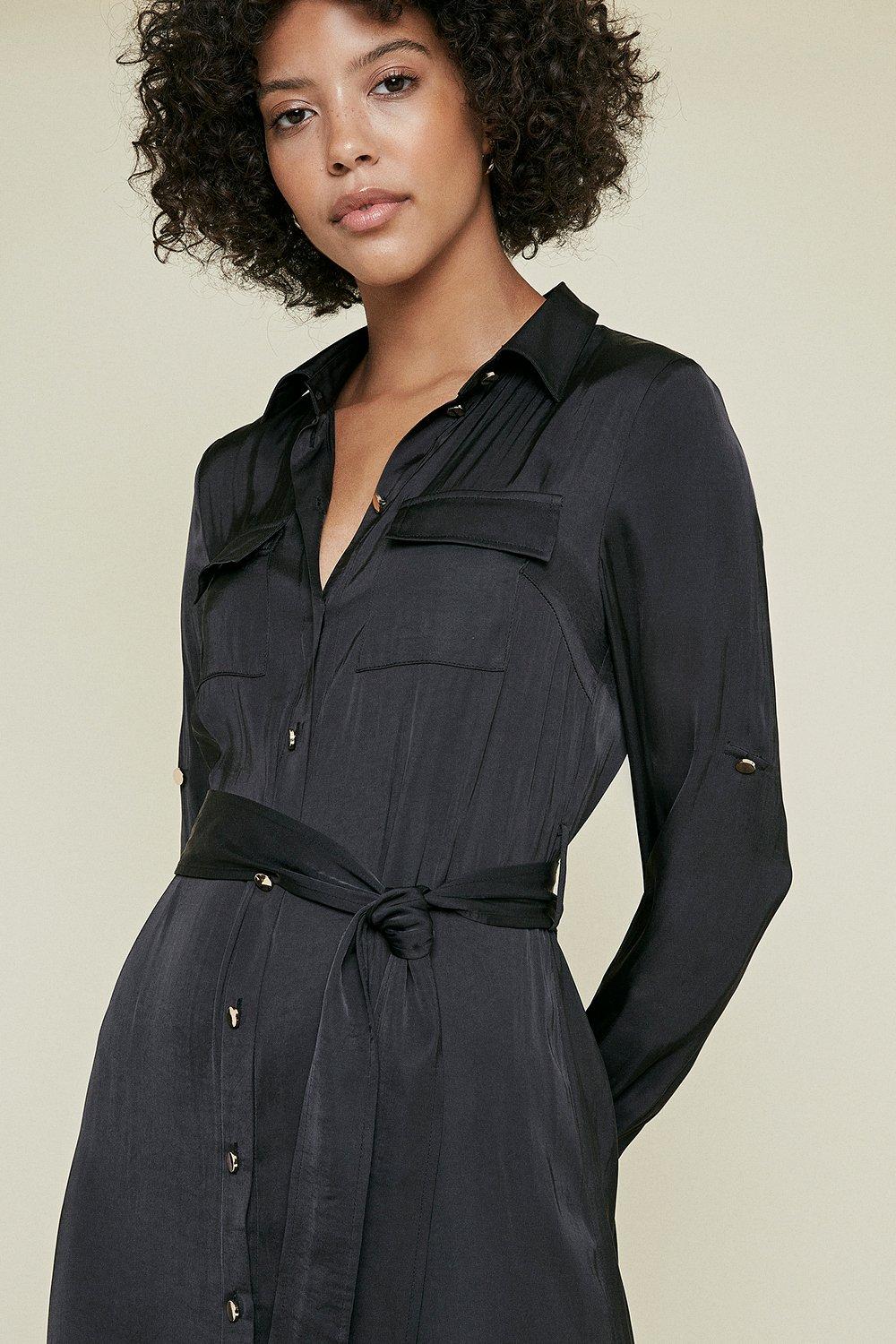 Oasis Satin Shirt Dress | Debenhams