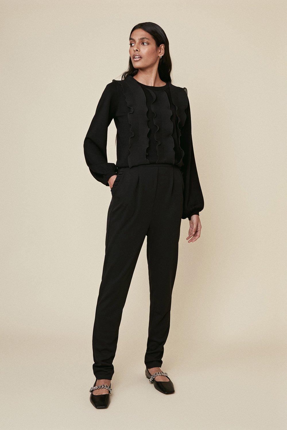 Oasis Frill Tapered Trousers | Debenhams