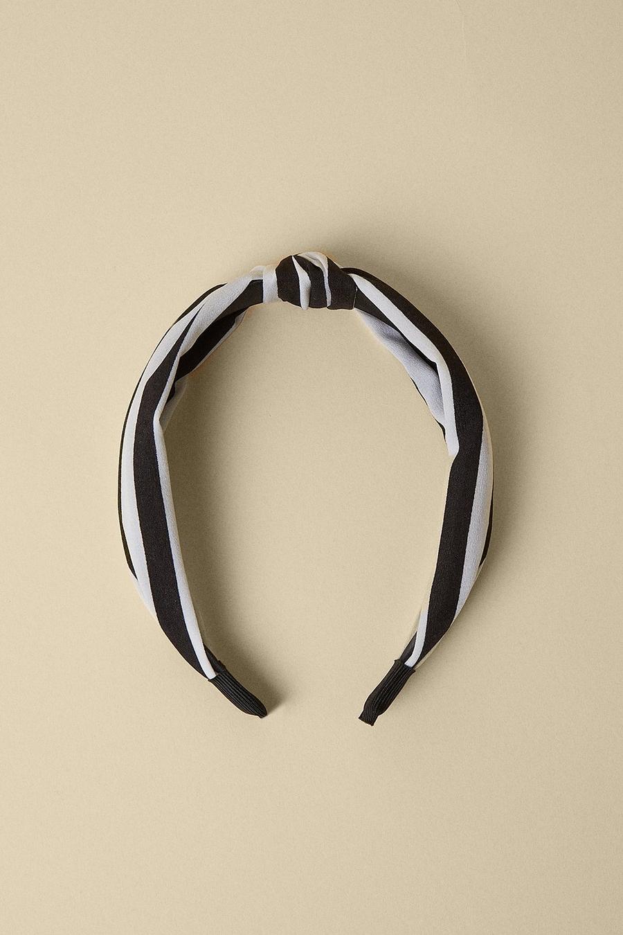 Blackwhite Stripy Knot Headband