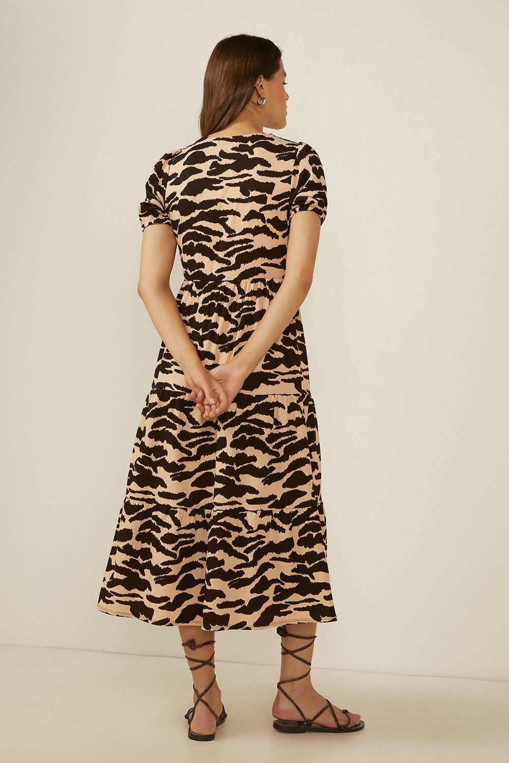 oasis tiger wrap dress