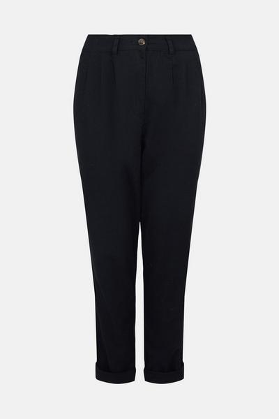Oasis black Pleat Detail Peg Trouser