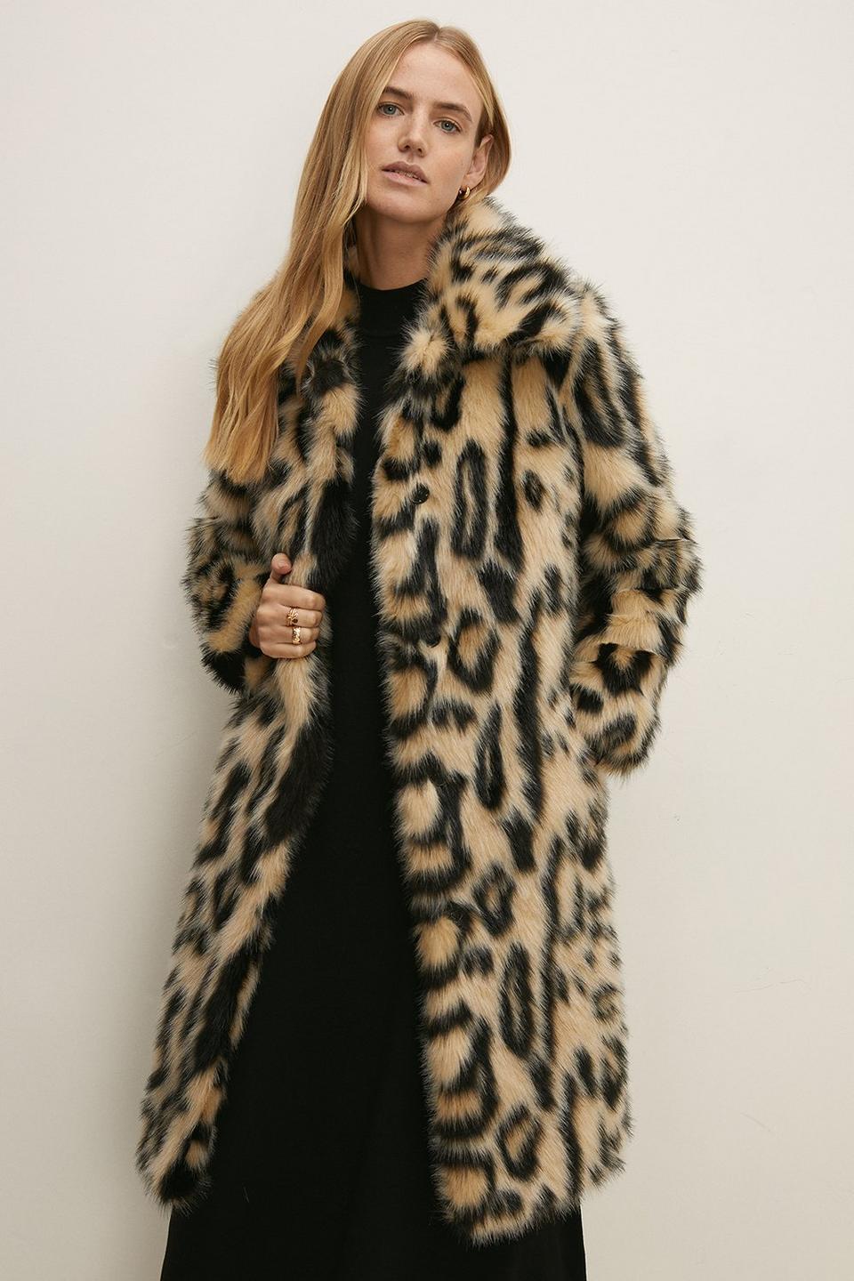 Jackets & Coats | Petite Animal Faux Fur Coat | Oasis