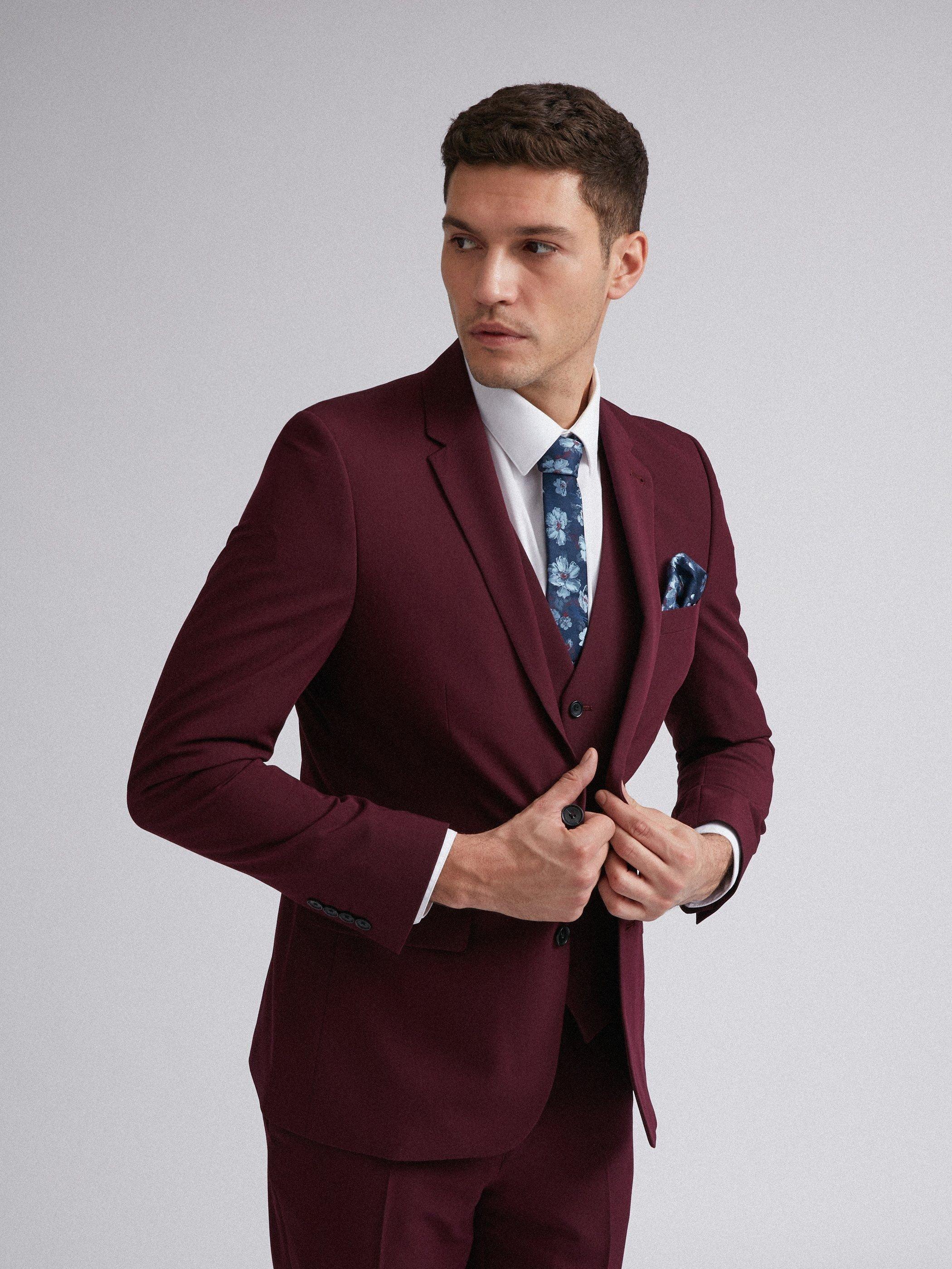 Suits | Raspberry Stretch Skinny Fit Suit Jacket | Burton