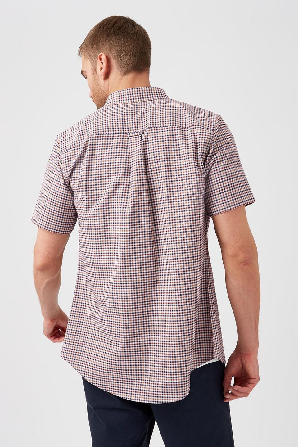 Shirts | Short Sleeve Tan Check Shirt | Burton