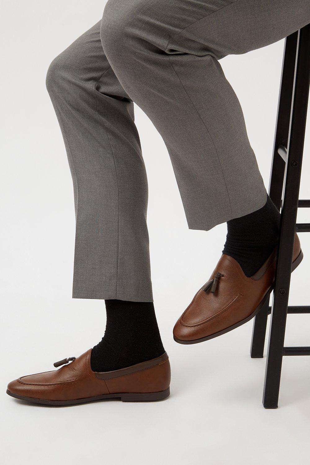 Shoes | Tan Leather Look Tassel Loafers | Burton