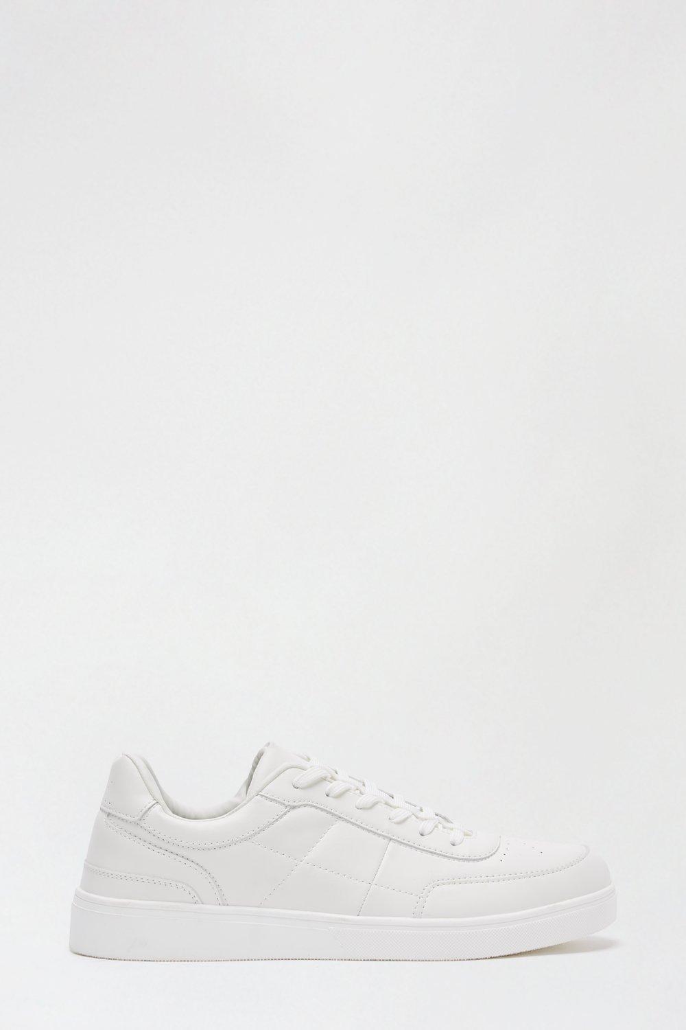 Shoes | White Leather Look Trainers | Burton