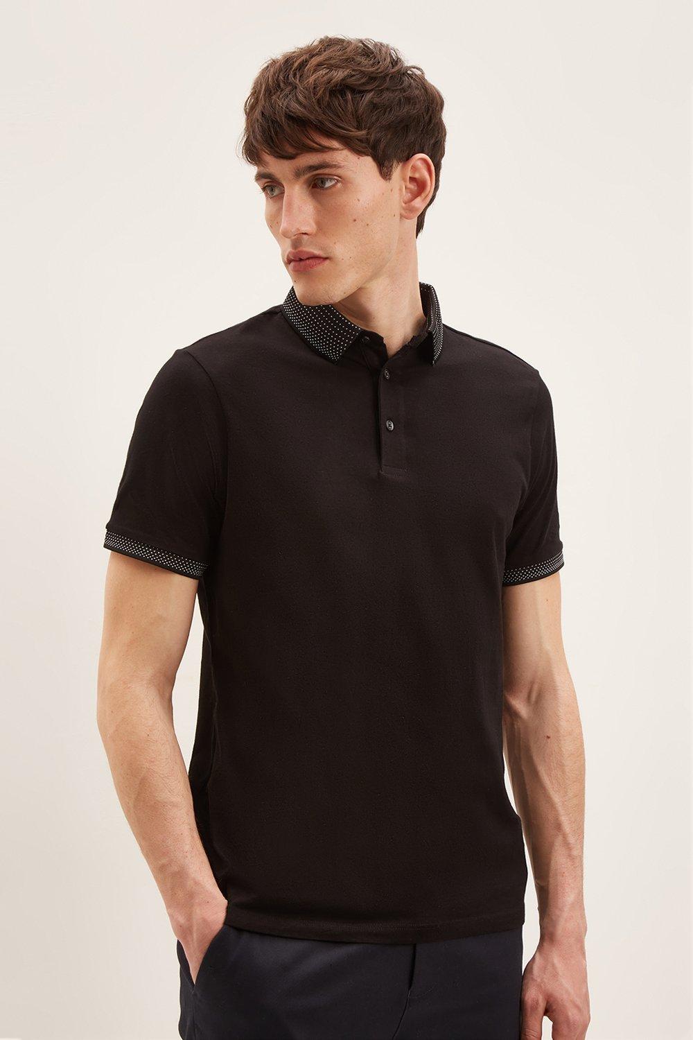 Burton Jacquard Collar Polo Shirt | Debenhams