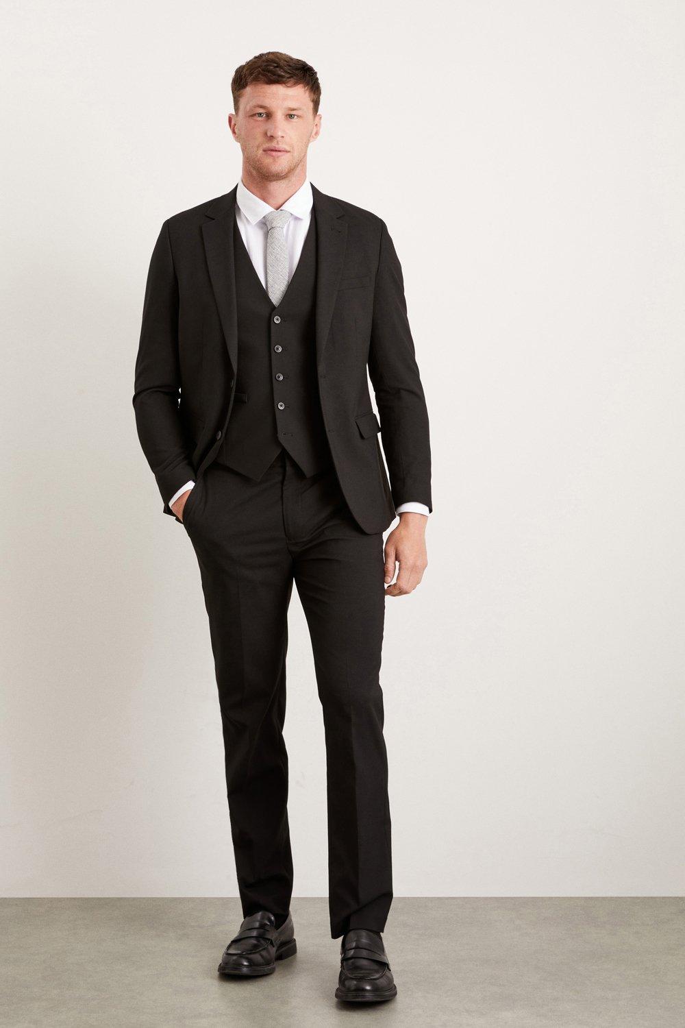 Burton Slim Fit Black Essential Suit Trousers | Debenhams