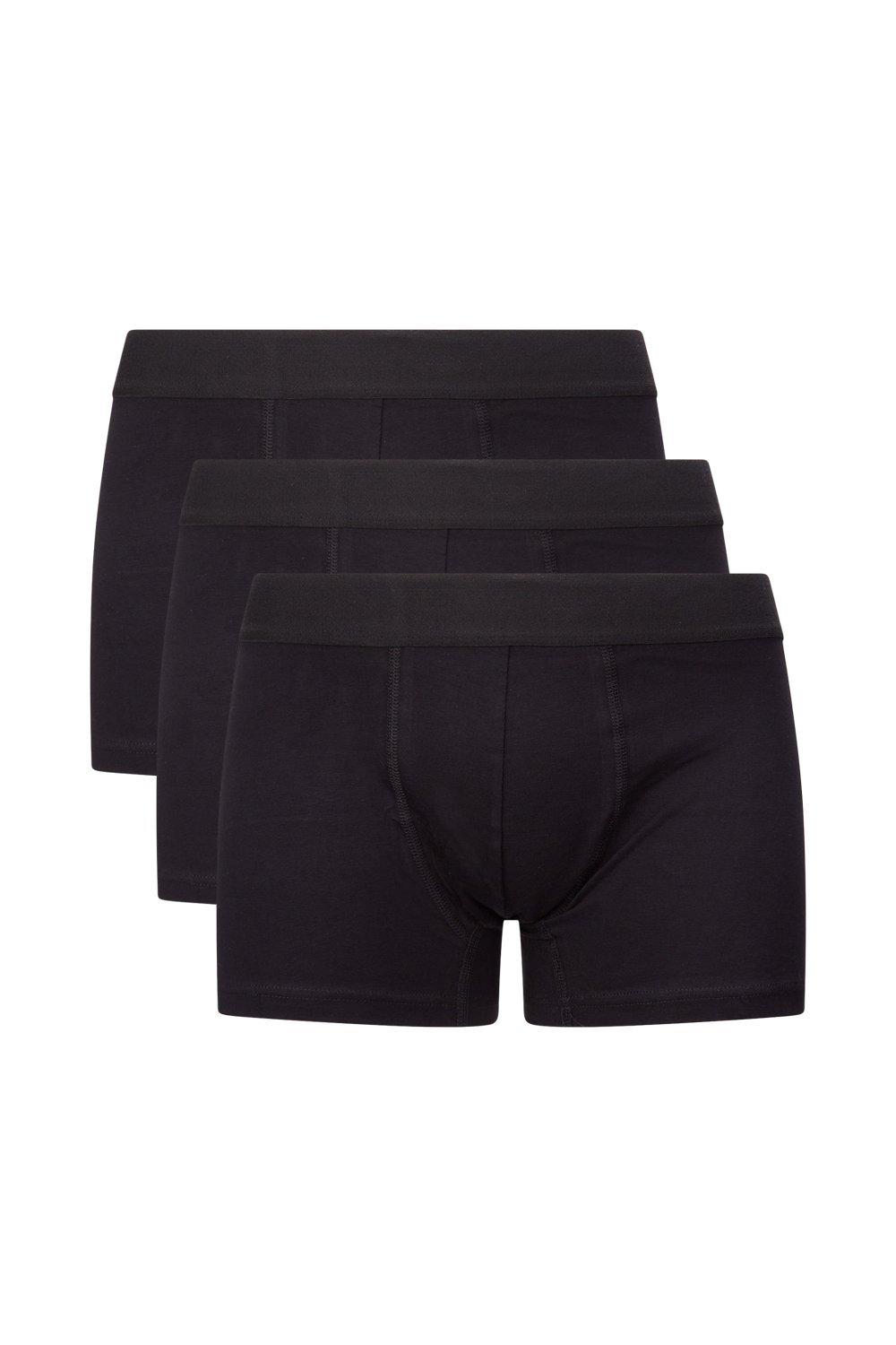 Underwear & Socks | 3 Pack Black Organic Cotton Trunks | Burton