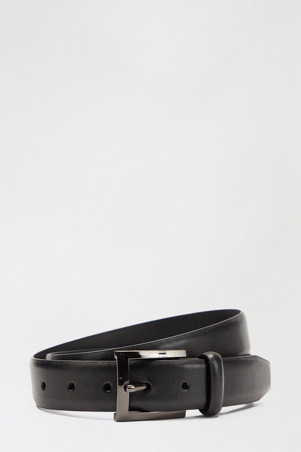 Belts | Ben Sherman Black And Silver Buckle Belt | Burton