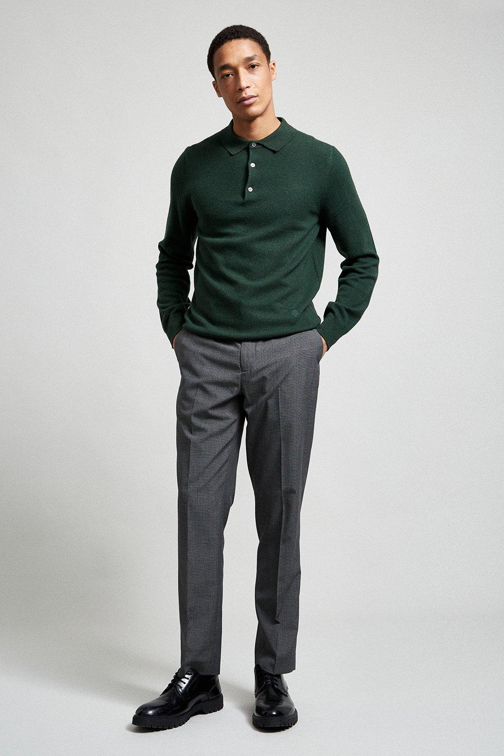 Burton Tailored Fit Grey Jaspe Check Suit Trousers | Debenhams
