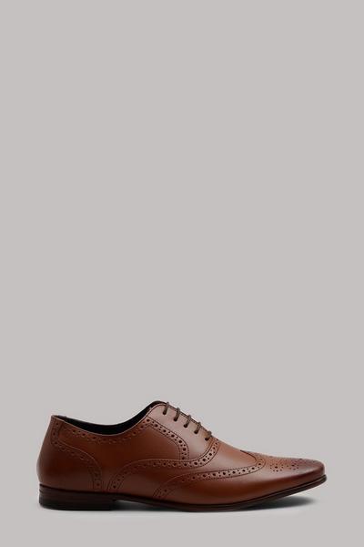 Burton tan Leather Brogue Shoes