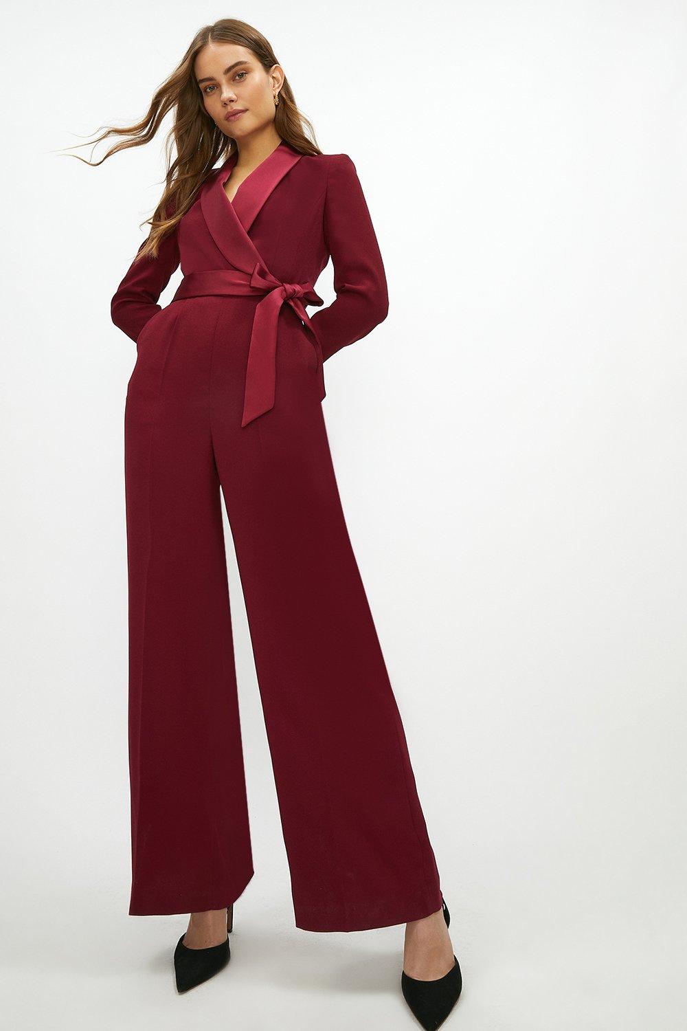 Jumpsuits Wide Leg Tuxe Wrap Jumpsuit Coast 