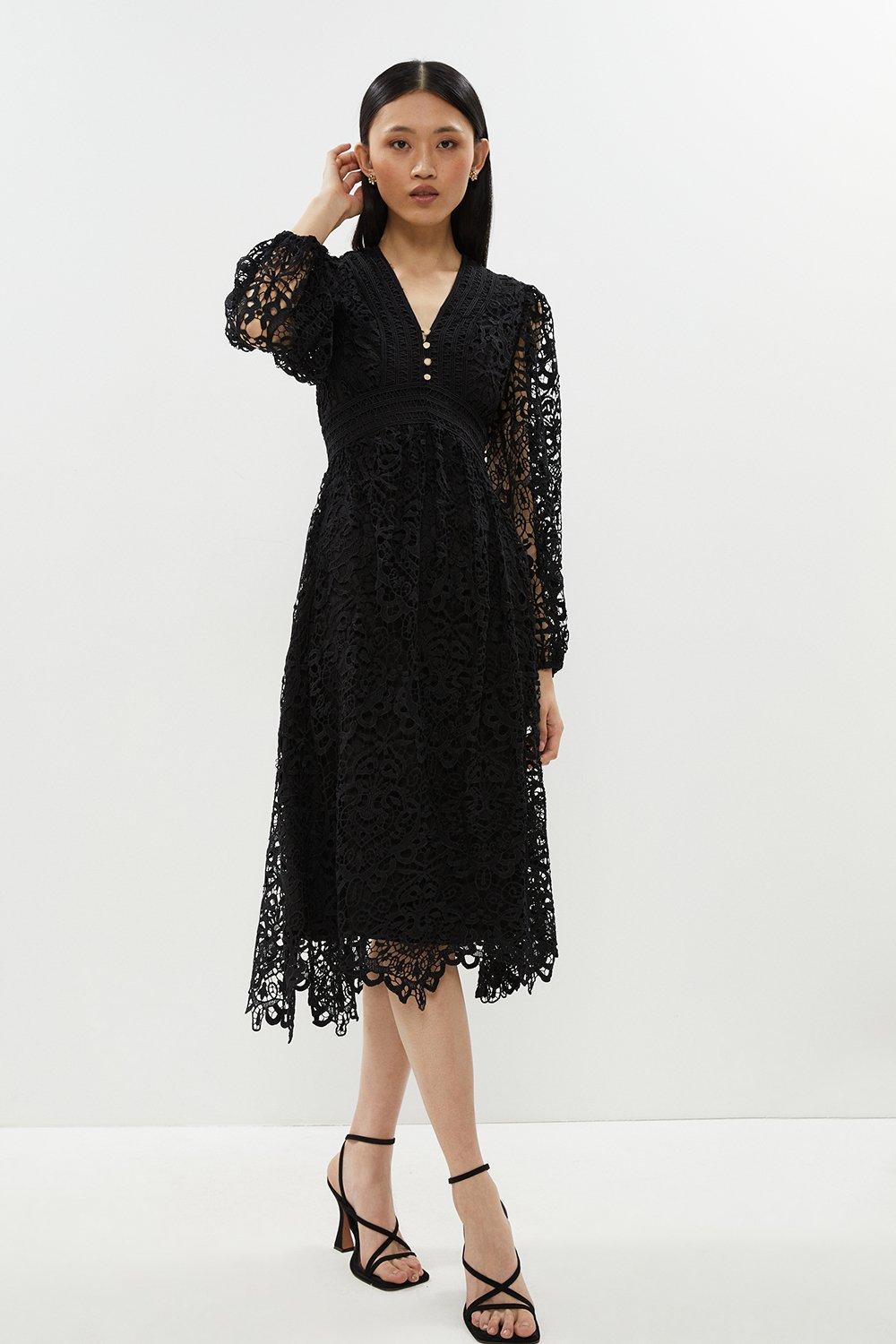 Coast Lace Button Detail Midi Dress | Debenhams