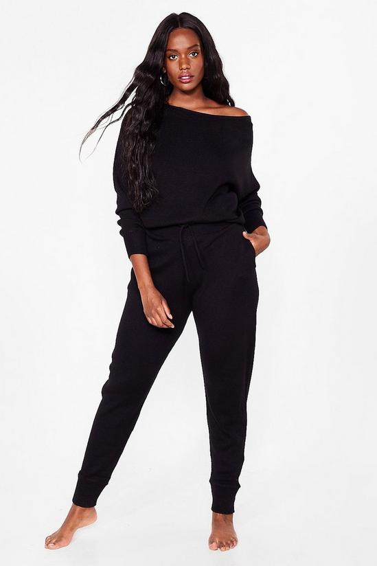 NastyGal Plus Size Knit Jumper and Joggers Set 1