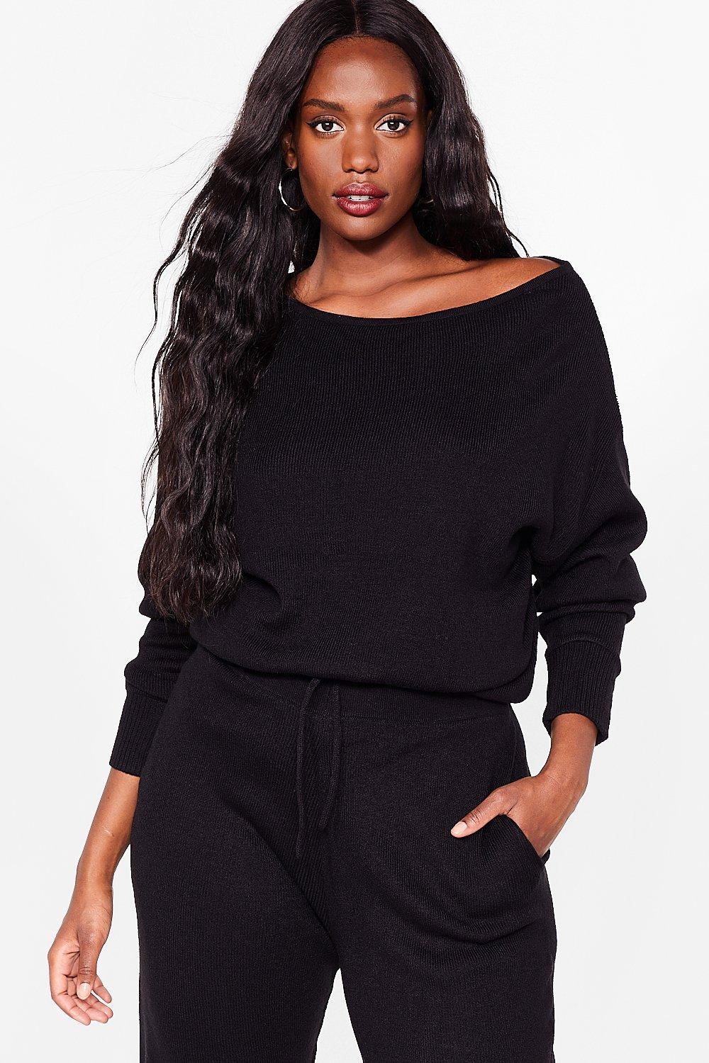 Plus Size Knit Jumper and Joggers Set