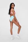 NastyGal Colorblock Bow Cut Out High Leg Swimsuit thumbnail 4