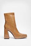 NastyGal See You Square Soon High Ankle Croc Boots thumbnail 3