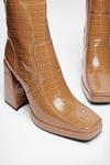 NastyGal See You Square Soon High Ankle Croc Boots thumbnail 4