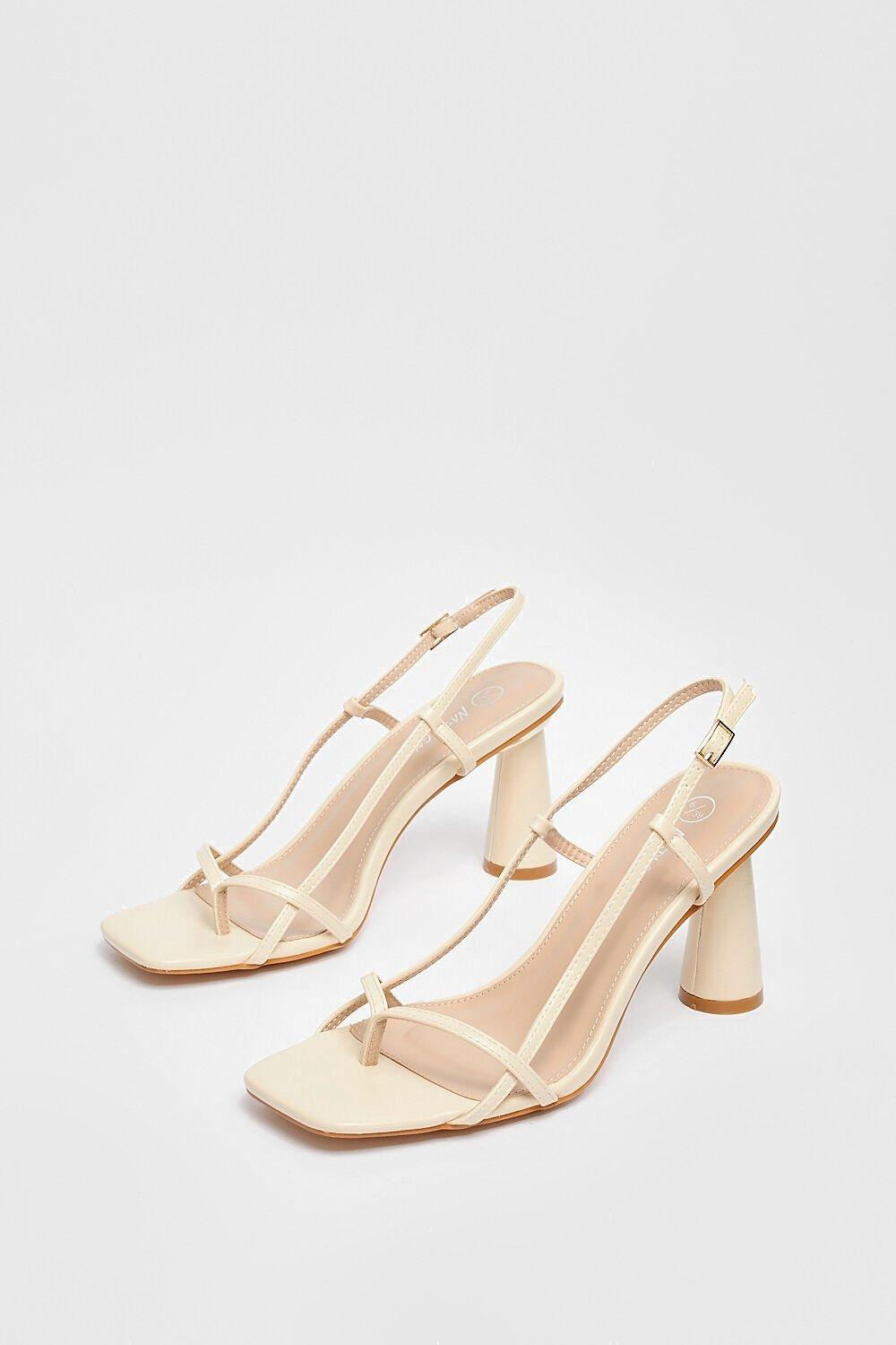 Block heel outlet sandals cream