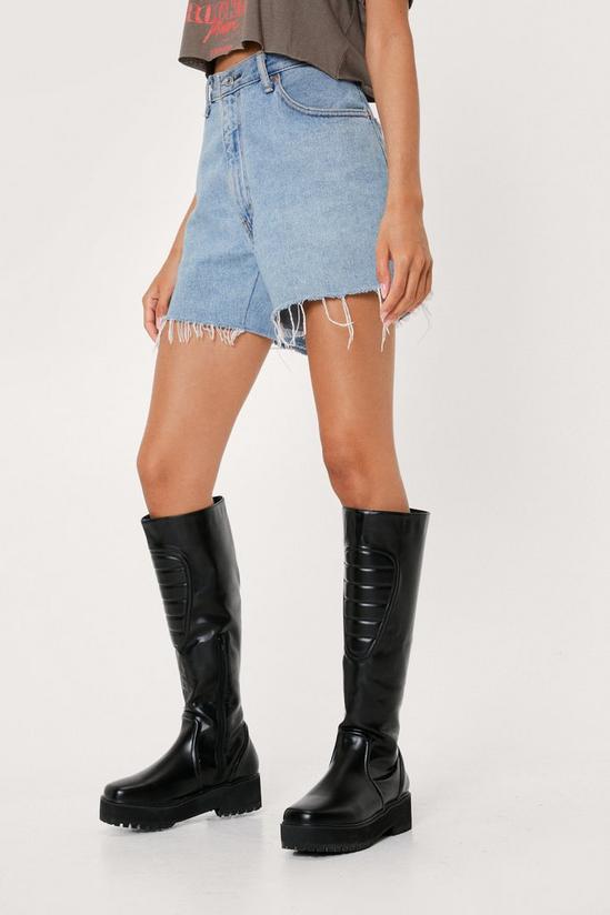 NastyGal Faux Leather Padded Knee High Boots 1