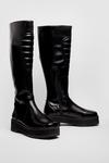 NastyGal Faux Leather Padded Knee High Boots thumbnail 4