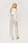 NastyGal Soft Check High Waisted Tapered Trousers thumbnail 4